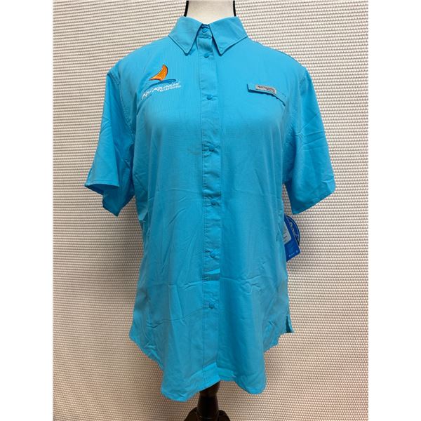 Women's Size M Tamiami II Blue Short Sleeve Shirt