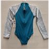Image 1 : Women's Size 8 GSEA7227 Teal Long-Sleeve One-Piece Rash Guard Swimsuit UPF 50