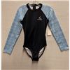 Image 1 : Women's Size 14 GMAF7464 Black Long-Sleeve One-Piece Rash Guard Swimsuit UPF 50
