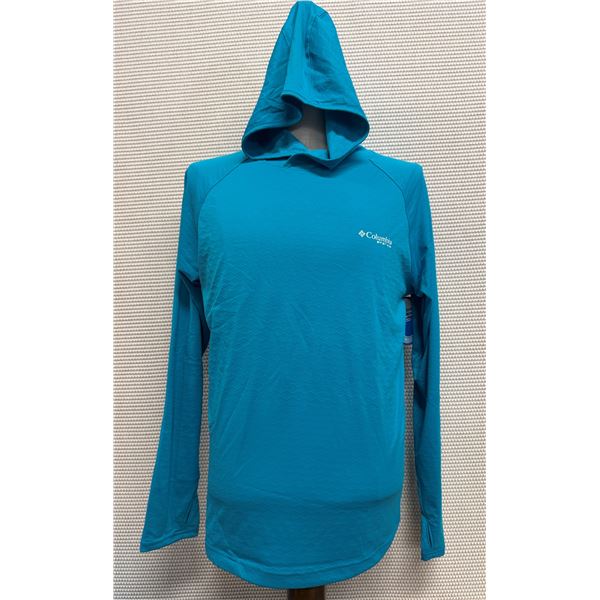 Men's Size S PFG Ocean Teal Zero Rules Long Sleeve Ice Hoodie