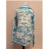 Image 2 : Women's Size S Tidal Tee Atoll Blue & White Long Sleeve Hoodie
