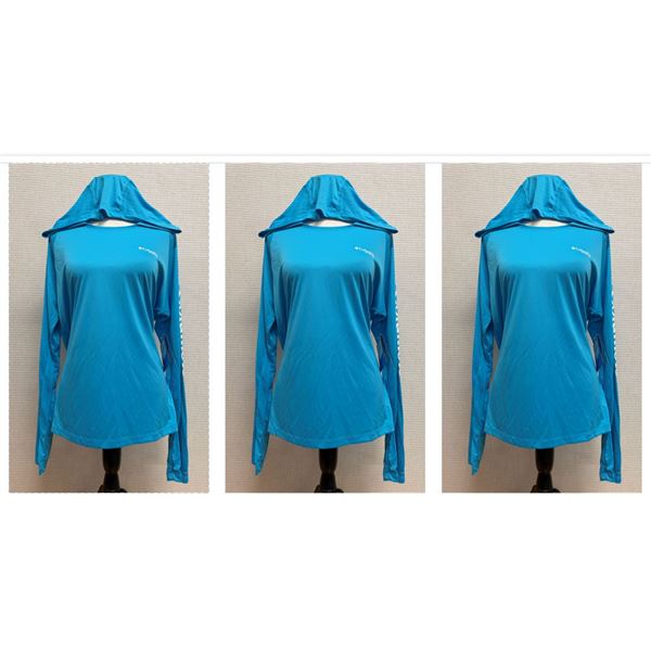 Qty 3 Women's Size L Tidal Tee Blue Long Sleeve Hoodies