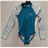 Image 1 : Women's Size 6 GSEA7227 Teal Long-Sleeve One-Piece Rash Guard Swimsuit UPF 50