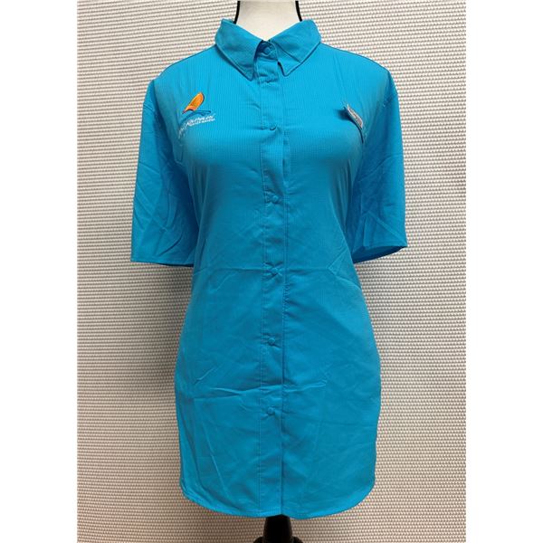 Women's Size XXL Tamiami II Turquoise Blue Short Sleeve Shirt