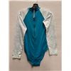 Image 2 : Women's Size 14 GSEA7227 Teal Long-Sleeve One-Piece Rash Guard Swimsuit UPF 50