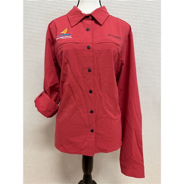 Women's Size XL Summit Valley Red Woven Long Sleeve Shirt