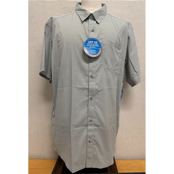 Men's Size XXL Slack Tide Grey Short Sleeve Camp Shirt