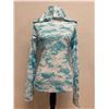 Image 1 : Women's Size S Super Tidal Tee Atoll Blue & White Long Sleeve Hoodie