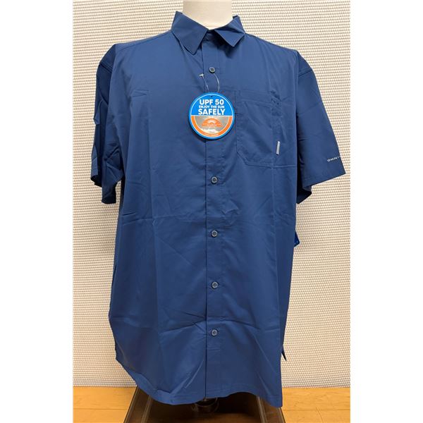 Men's Size XXL Slack Tide Blue Short Sleeve Camp Shirt