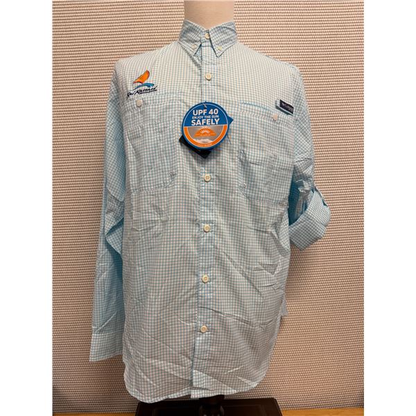 Men's Size M Super Tamiami Gingham Long Sleeve Shirt