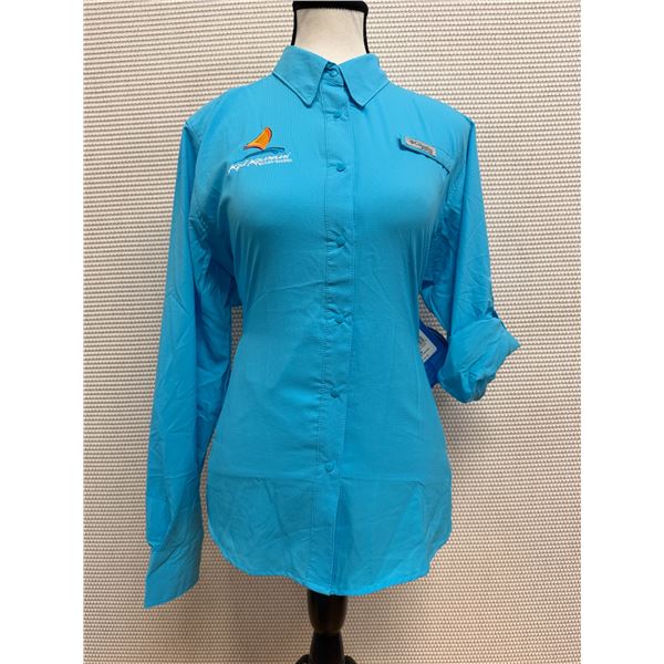 Women's Size M Tamiami II Turquoise Blue Long Sleeve Shirt