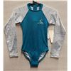 Image 1 : Women's Size 8 GSEA7227 Teal Long-Sleeve One-Piece Rash Guard Swimsuit UPF 53
