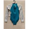 Image 2 : Women's Size 8 GSEA7227 Teal Long-Sleeve One-Piece Rash Guard Swimsuit UPF 53