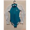 Image 1 : Women's Size 10 GSEA7227 Teal Long-Sleeve One-Piece Rash Guard Swimsuit UPF 55