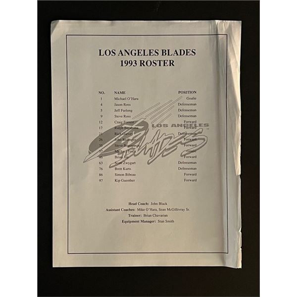 1993 Los Angeles Blades Hockey Roster