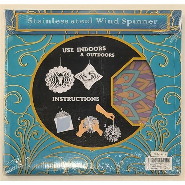 Stainless Steel Wind Spinner Hanging Kinetic Garden Art Indoor Outdoor Decor New Sealed