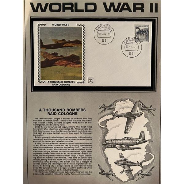 Thousand Bombers FDC. 3x6 inches
