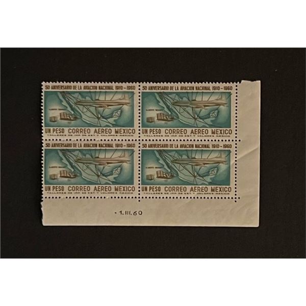 Mexican Stamps Quantity of 4. Un Peso Correro Aereo