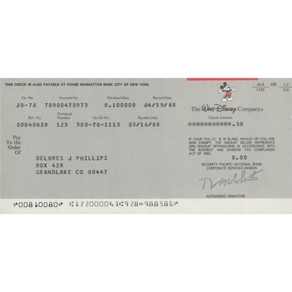 Author Delores Phillips personal check