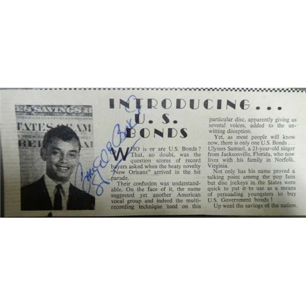 Gary US Bonds autographed small magazine photo