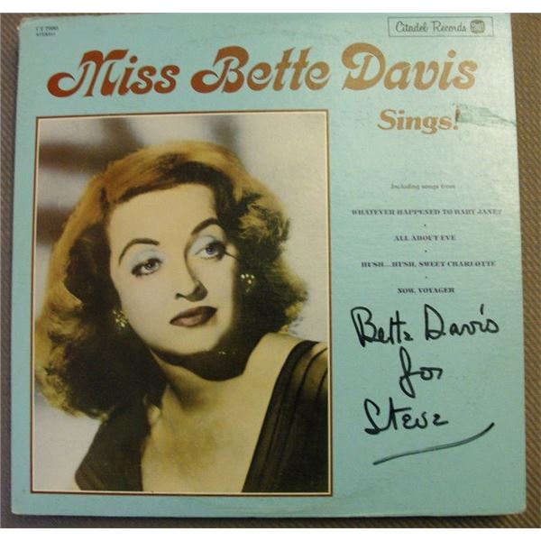 Betty Davis Miss Bette Davis Sings signed album