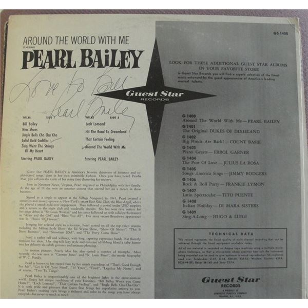 Pearl Bailey Around the World with Me signed album