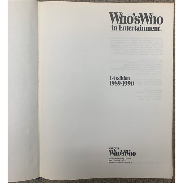 Who's Who in Entertainment first edition book