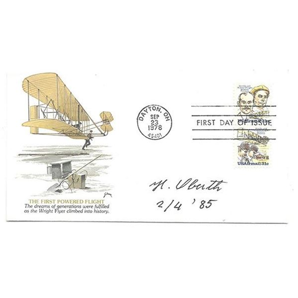Rocket Scientist Hermann Oberth signed space cover