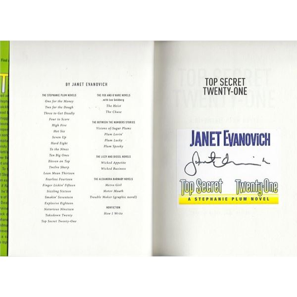 Top Secret Twenty-One: A Stephanie Plum Novel Janet Evanovich signed book