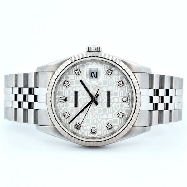 Rolex DateJust SS Silver Jubilee Diamond 36 Watch