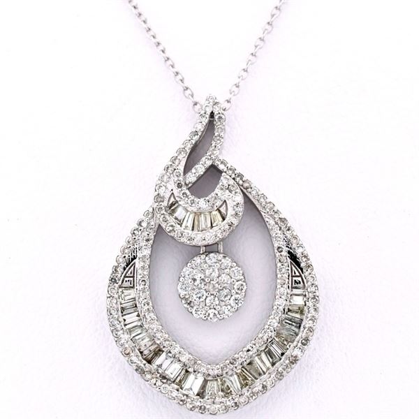 18K White Gold 0.90ctw Diamond Pendant