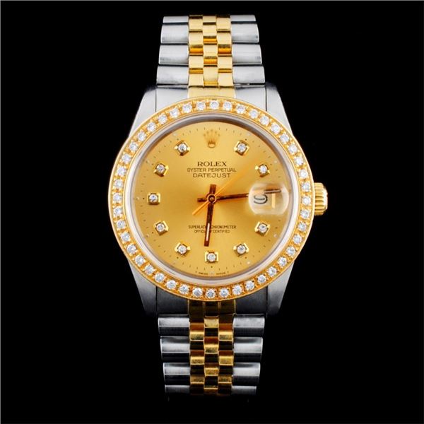 Rolex DateJust YG/SS Diamond 36mm Watch