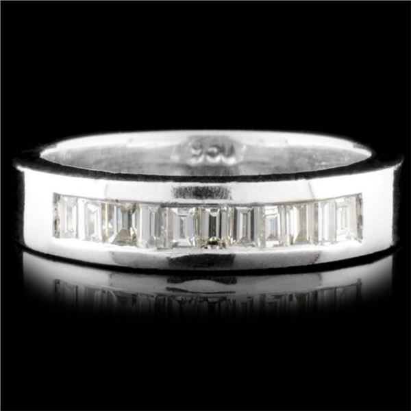 Solid Platinum 0.55ctw Diamond Ring