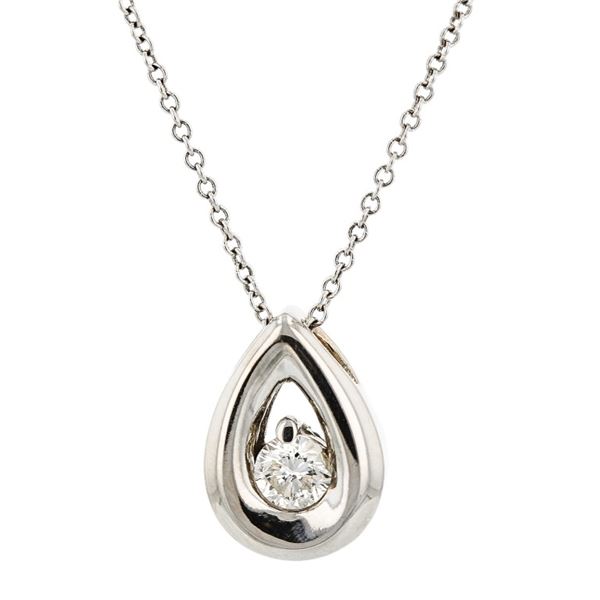 14K White Gold 1.75ctw Diamond Pendant