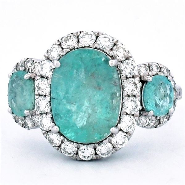 14K Gold 3.81ct Tourmaline & 0.80ctw Diamond Ring