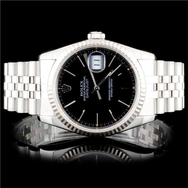 Rolex DateJust 36mm Stainless Steel Wristwatch