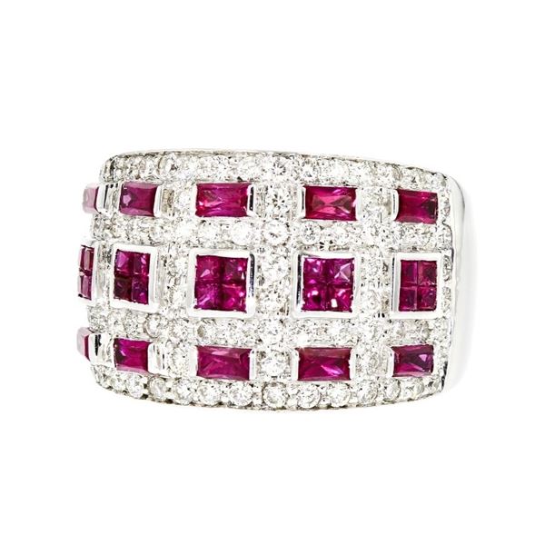 18K White Gold 2.30ctw Ruby & 0.98ctw Diamond Ring