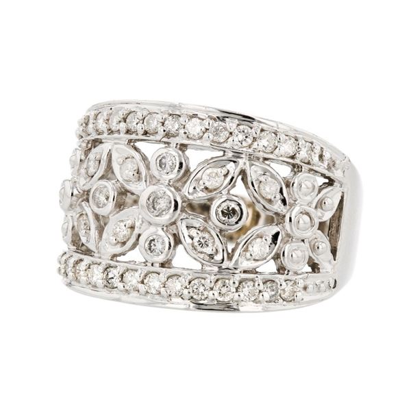 14K White Gold 0.80ctw Round Diamond Band