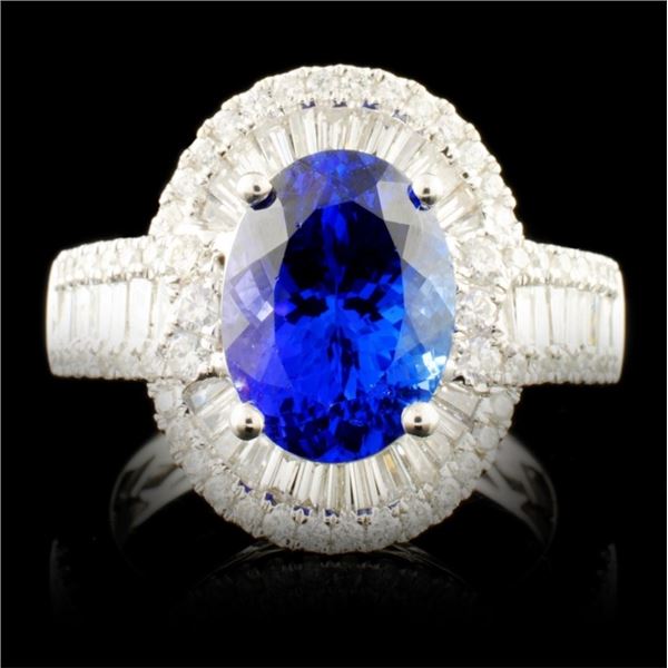 18K Gold 3.55ct Tanzanite & 1.20ctw Diamond Ring