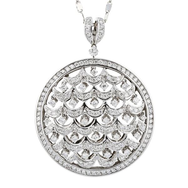 14K White Gold 2.00ctw Diamond Pendant