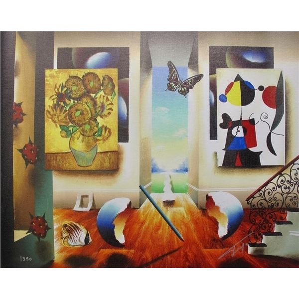 FERJO MIRO AND SUNFLOWERS Hand signed Giclee
