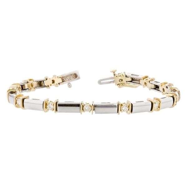 14K Two-Tone 0.80ctw Round Diamond Bracelet