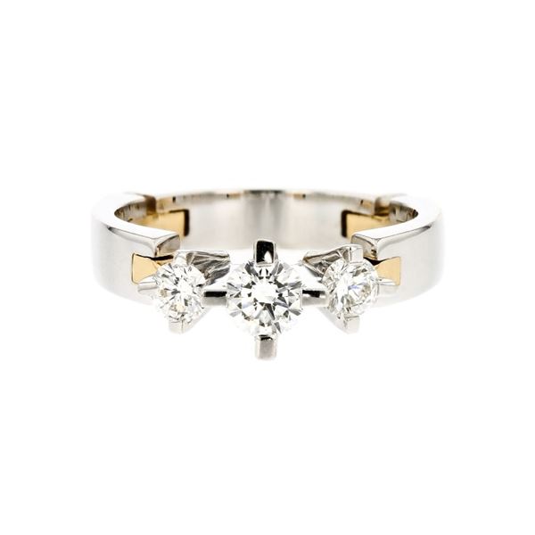 18K Two Tone Gold 0.65ctw Diamond Ring
