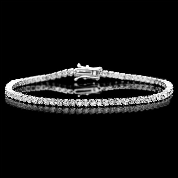 18K White Gold 4.00ctw Diamond Tennis Bracelet