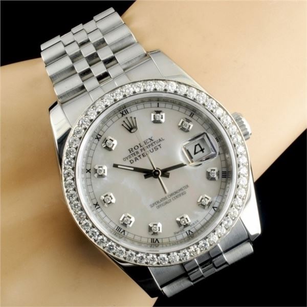 Rolex DateJust 116234 SS 1.35ct Diamond 36MM Watch