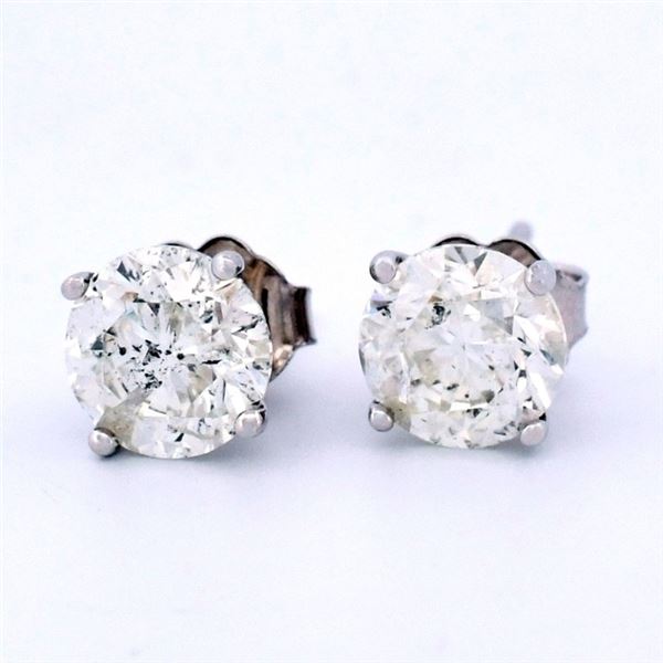 14K White Gold 1.75ctw Diamond Stud Earrings