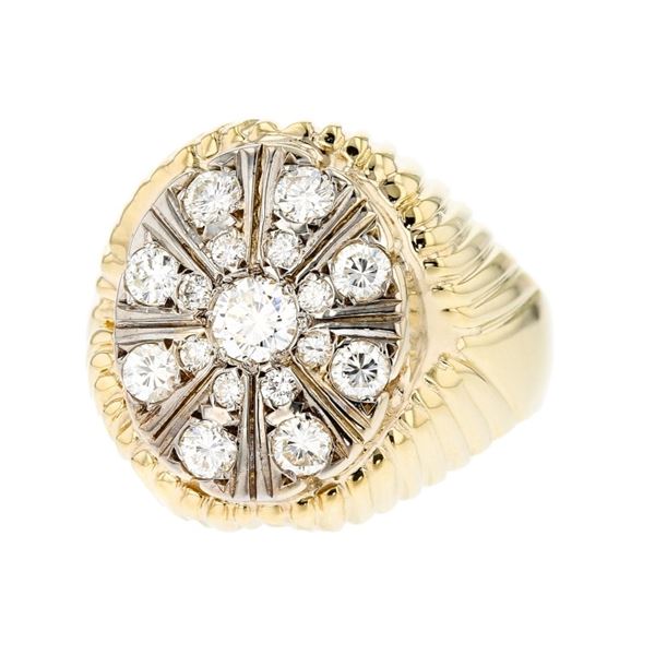 14K Yellow Gold 1.35ctw Diamond Gents Ring