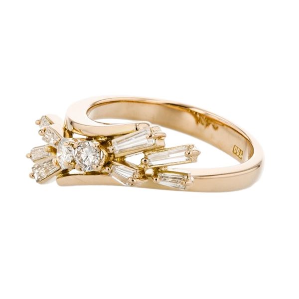 18K Yellow Gold 0.50ctw Diamond Cluster Ring