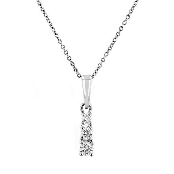 14K White Gold 0.20ctw Diamond Drop Pendant