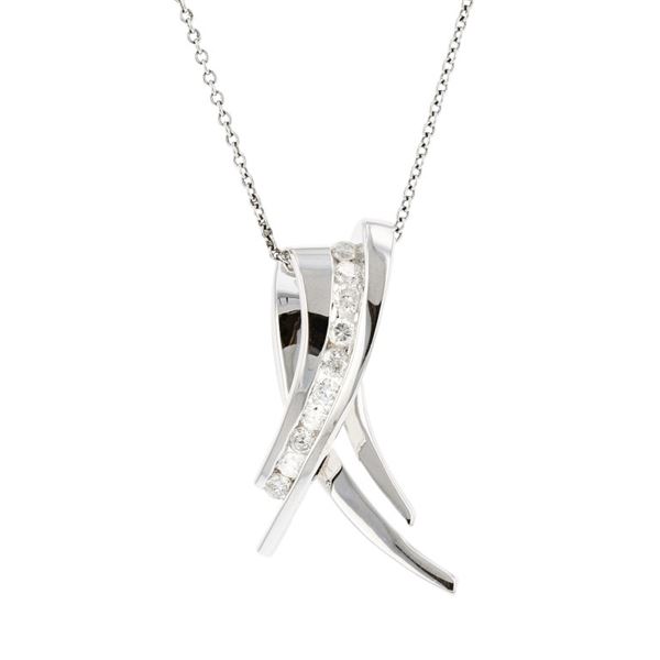 14K White Gold 0.30ctw Diamond Pendant